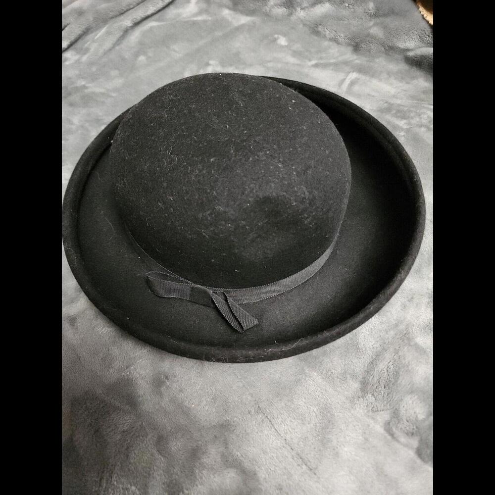 Geo W. Bollman & Co Vintage 50s Black Wool Hat